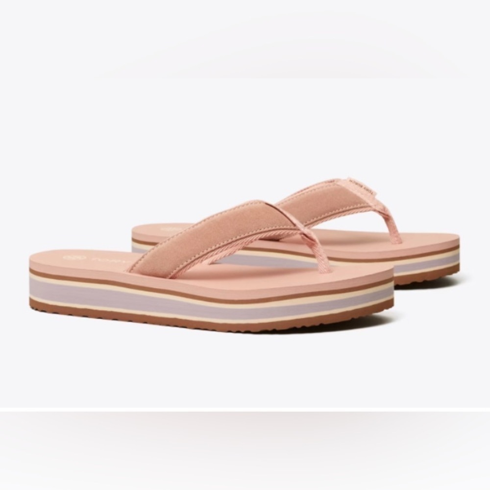 Tory‎ Burch platform 70’s flip flops pink size 6
